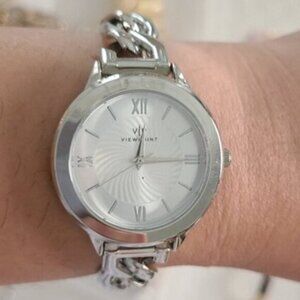 GORGEOUS Viewpoint by Timex Ladies Silver Stainless Twist Chain Bracelet Watch